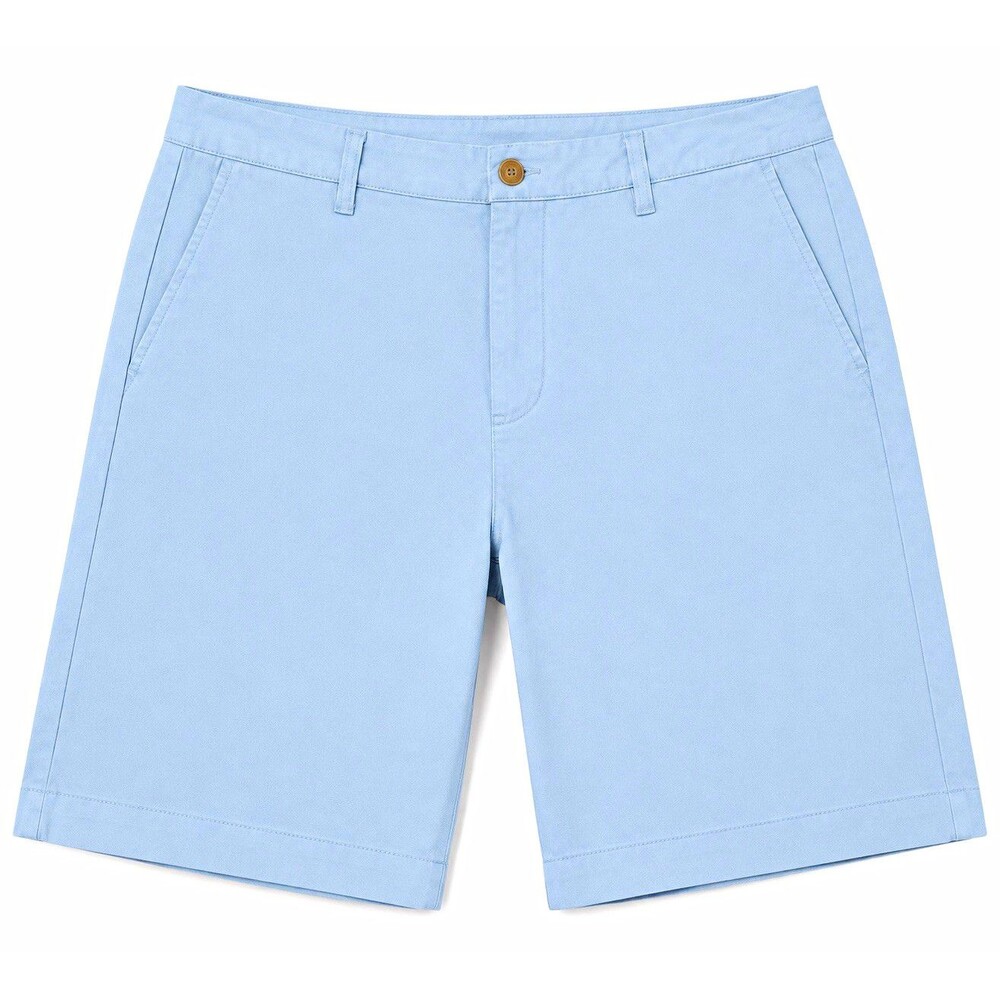 Bonobos Men's Blue Solid Chino Cotton Flat Front Slash Pocket Shorts 9"